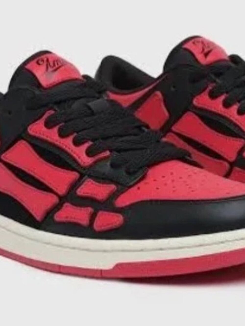 Amiri Skel Top Low 'Black Varsity Red' 2024 OG All Men’s Leather